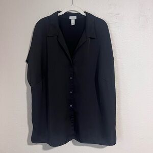 Ava & Viv: Women’s Black Button-Down Top